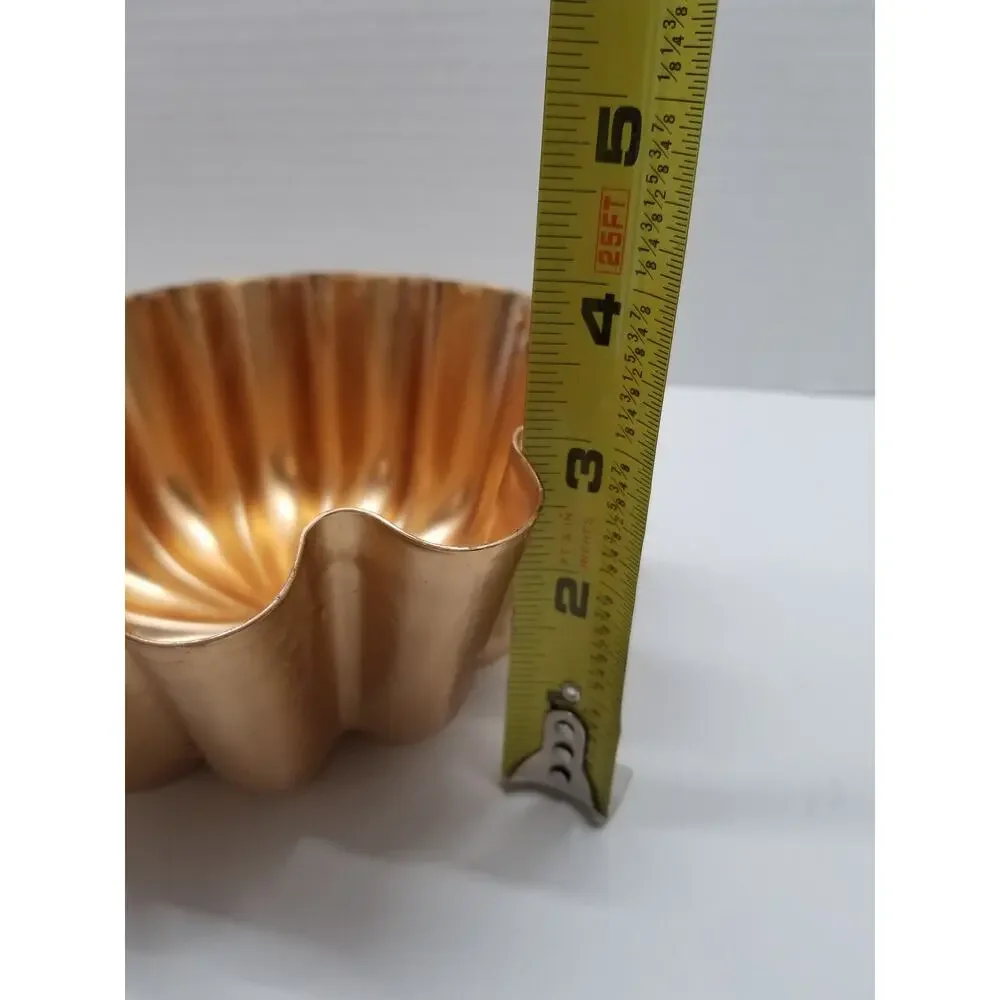 Vintage Copper Jello Molds Heart shaped Round Set of 2